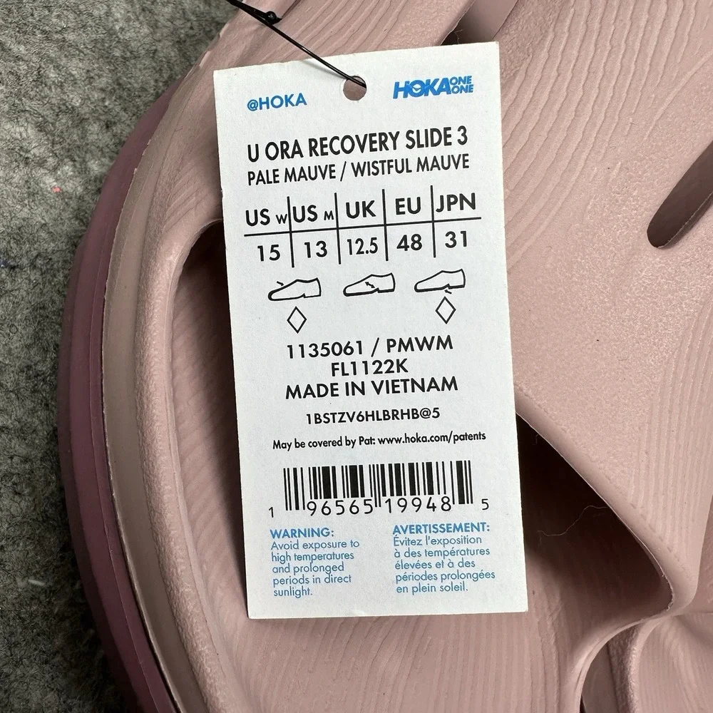 Hoka Ora Recovery Slide 3 Mens Size 13 Mauve 1135061-PMWM
